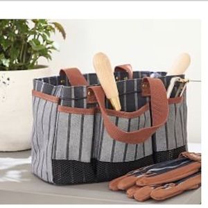 Pottery Barn garden tool bag & Garden gloves (No tools included!)